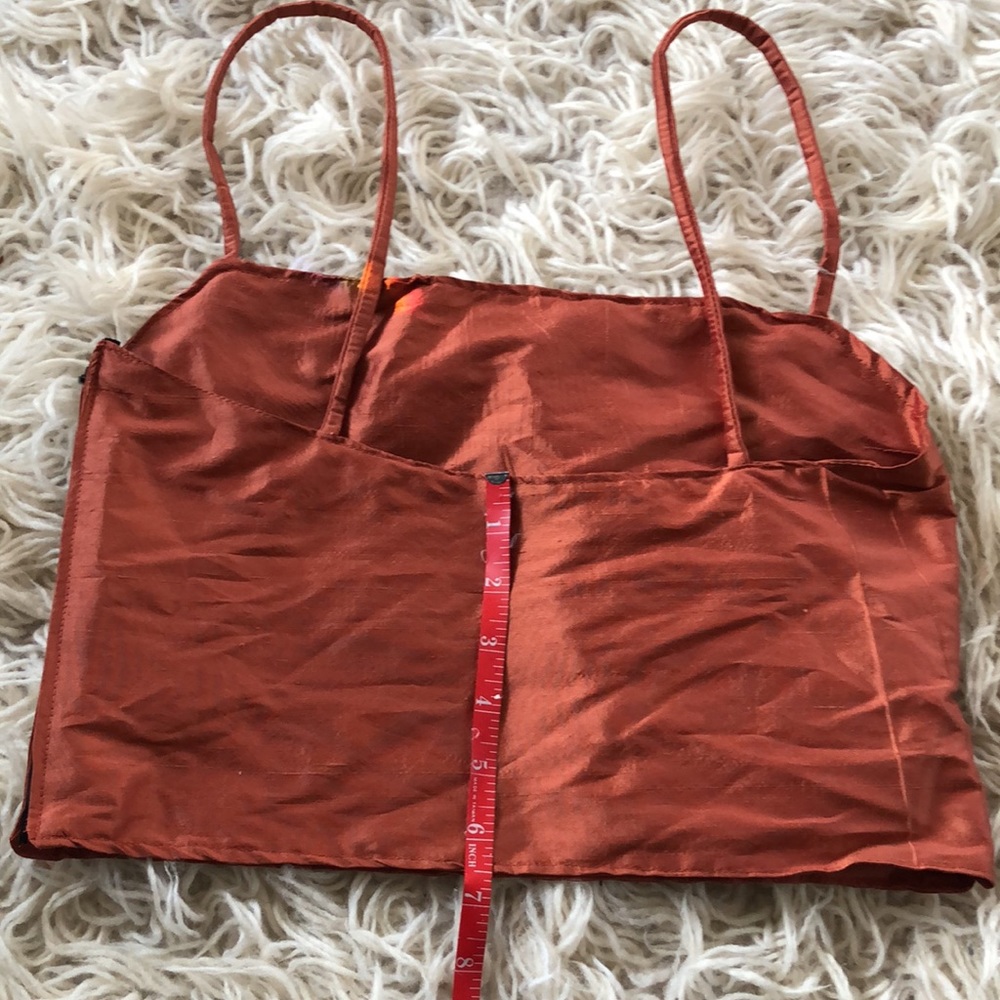 HANDMADE Raw Silk Crop Top, XS - Picture 11 of 12